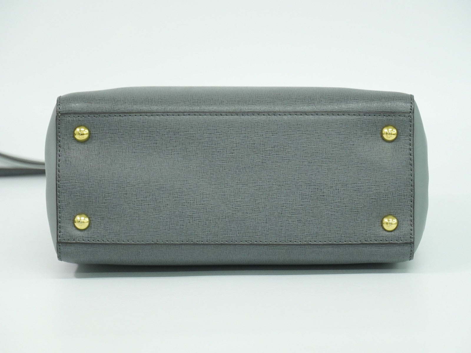 Fendi 2Jours Bag Leather, GRAY, LEATHER, Handbag