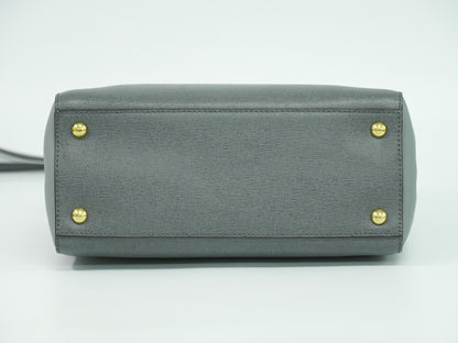 Fendi 2Jours Bag Leather, GRAY, LEATHER, Handbag