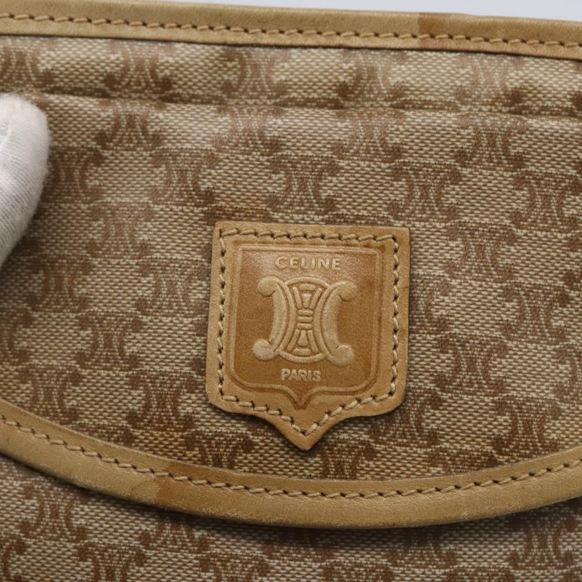 Celine Vintage Macadam Shoulder Bag Canvas, BEIGE, CANVAS, Shoulder bag