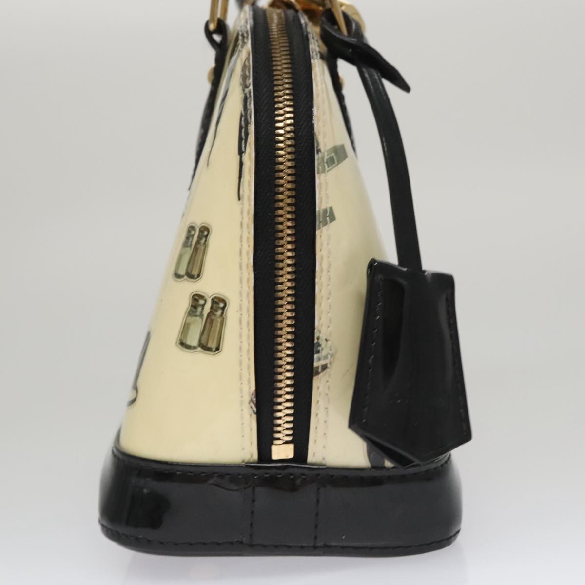 Louis Vuitton Alma Handbag Monogram Vernis, WHITE, PATENT_LEATHER, Handbag