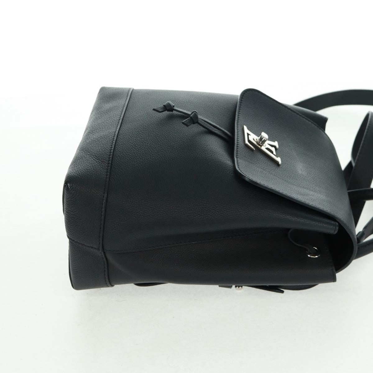 Louis Vuitton Lockme Backpack Leather, BLACK, LEATHER, Backpack