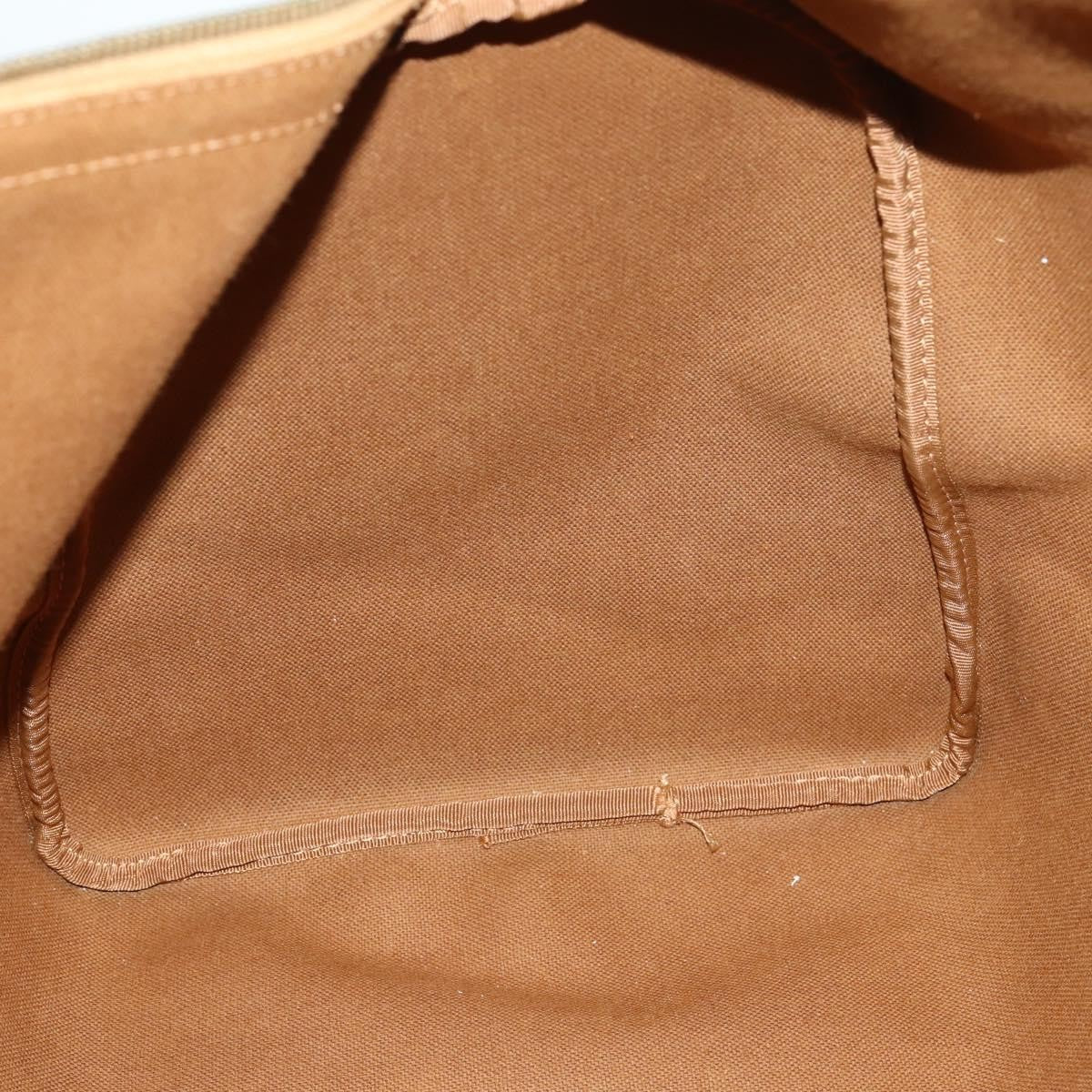 Celine Vintage Duffle Bag Macadam Coated Canvas, BROWN, PVC, Travel bag