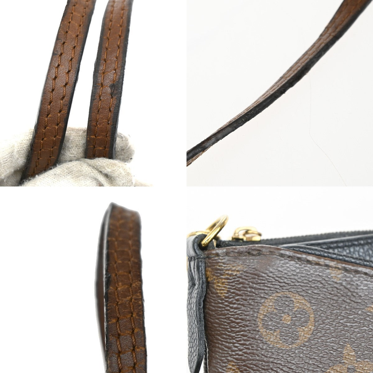 Louis Vuitton Pallas Clutch Monogram Canvas with Leather, BROWN, CANVAS, Clutche & pouche