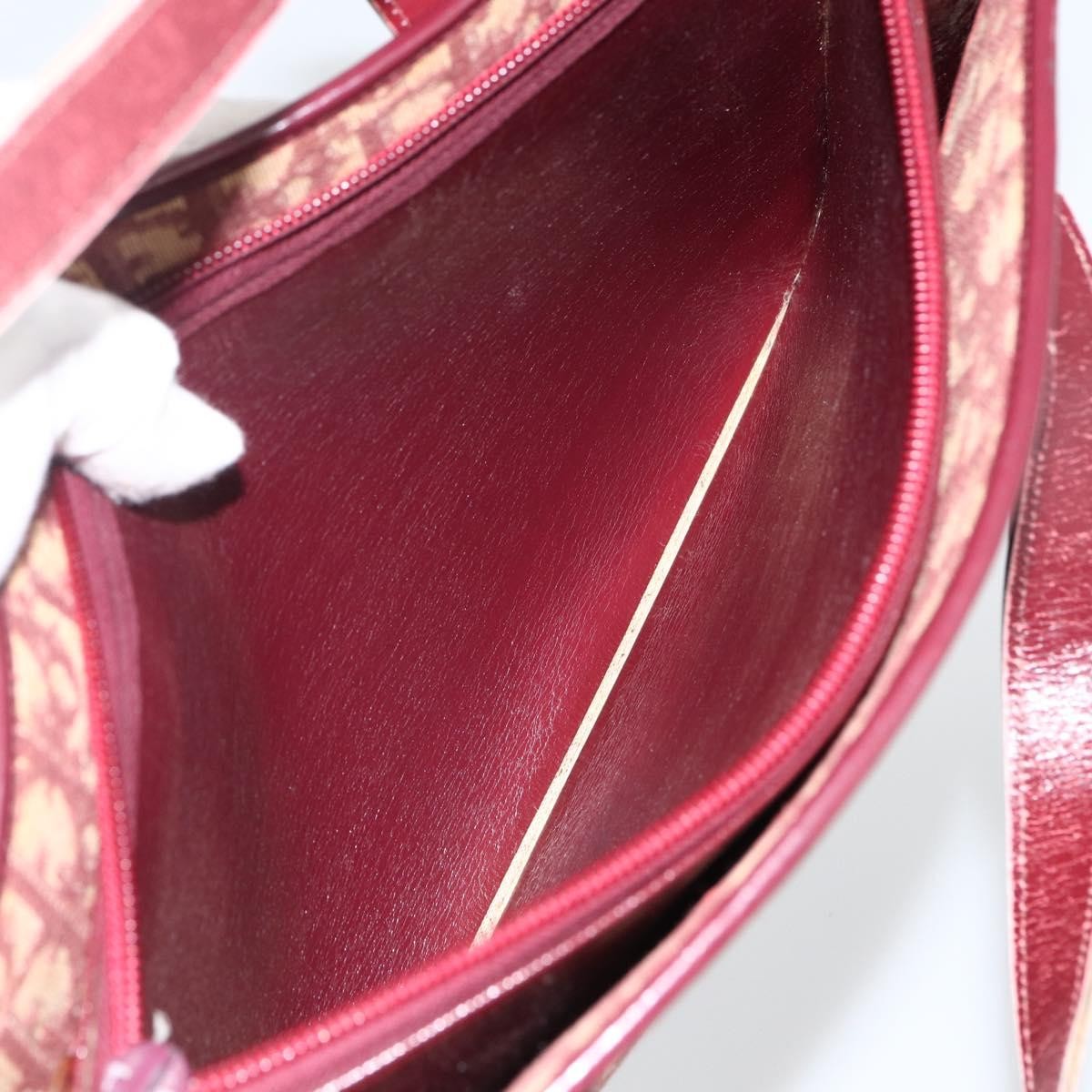 Christian Dior Vintage CD Trotter Handbag Canvas, RED, CANVAS, Handbag