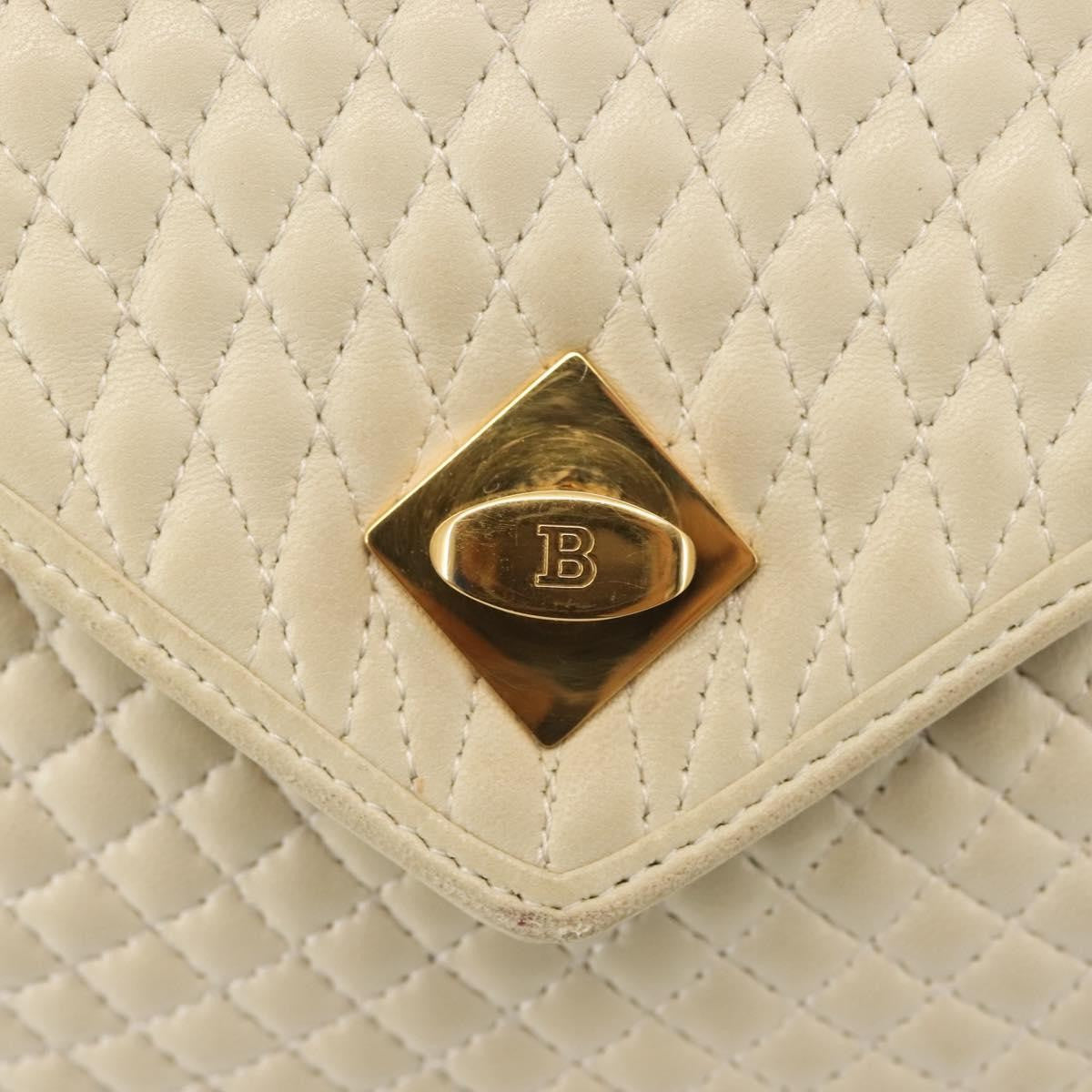 Bally Vintage Handbag Quilted Leather, BEIGE, LEATHER, Handbag