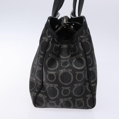 Salvatore Ferragamo Gancini Tote PVC Leather, BLACK, PVC, Tote bag