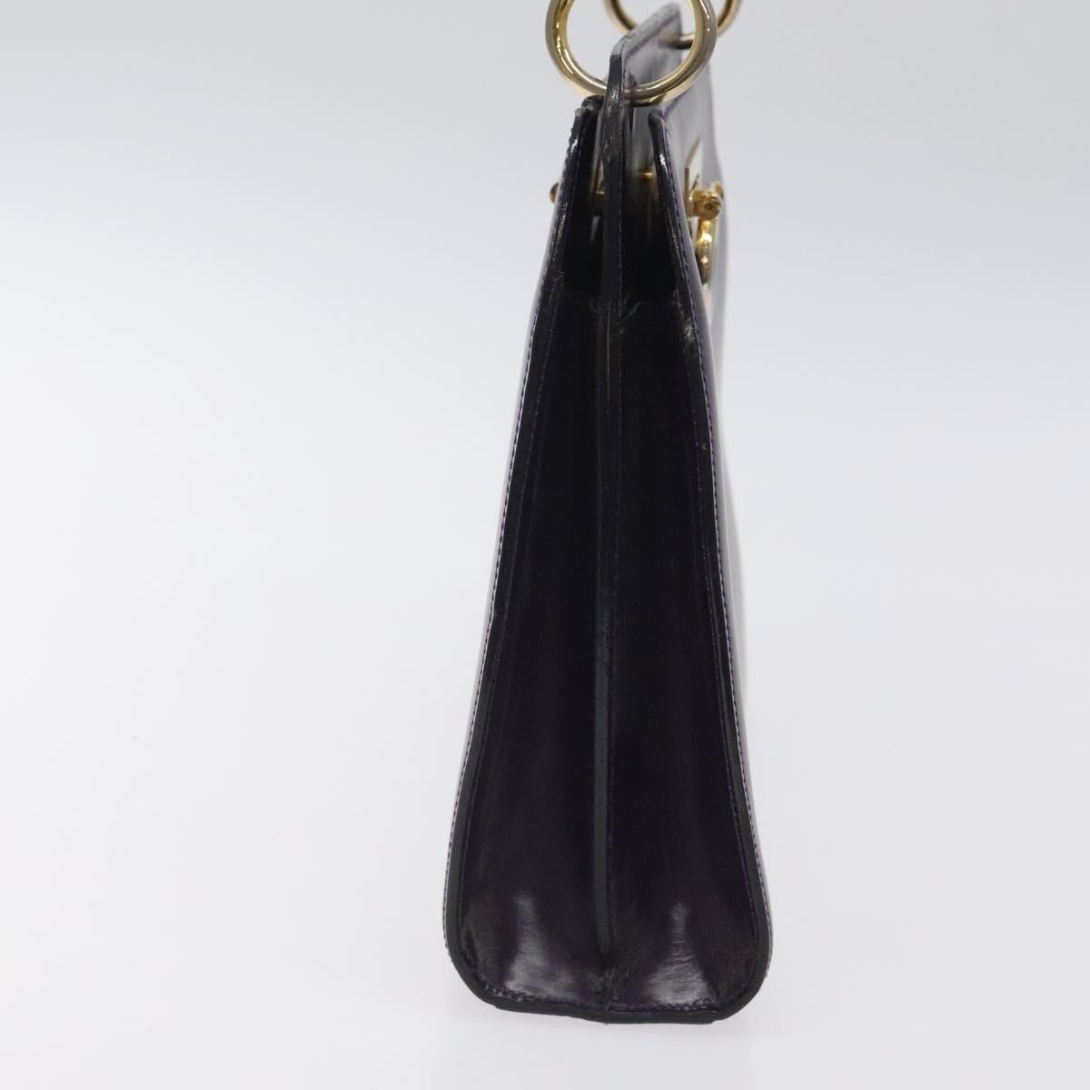 Celine Gancini Handbag Leather, PURPLE, LEATHER, Handbag