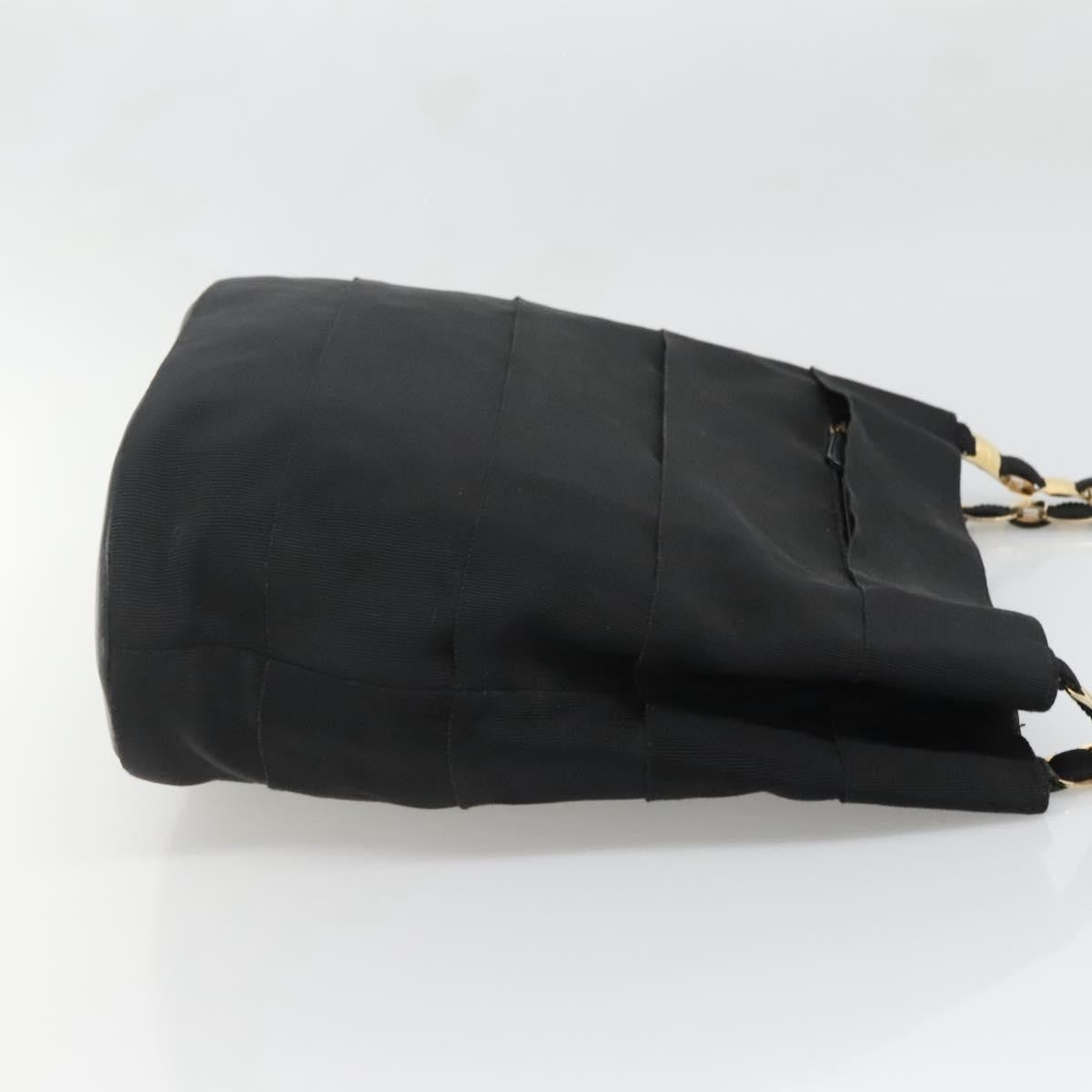 Salvatore Ferragamo Vala Shoulder Bag Canvas, BLACK, CANVAS, Shoulder bag