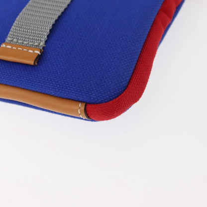 Loewe Eye/Loewe/Nature Zip Neck Pouch Canvas with Applique, BLUE, CANVAS, Clutche & pouche