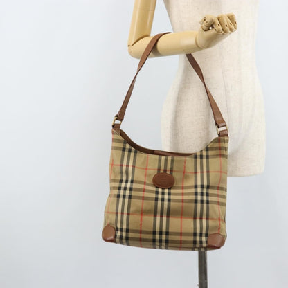 Burberry Nova check Shoulder bag Canvas and Leather, BEIGE, CANVAS, Shoulder bag