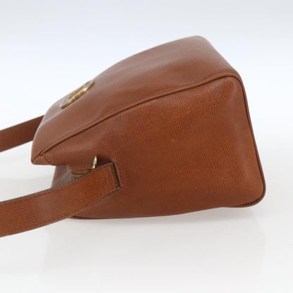 Celine Circle Logo Shoulder Bag Leather, BROWN, LEATHER, Shoulder bag