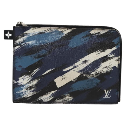 Louis Vuitton Pochette Jour Limited Edition Camouflage Printed Coated Canvas, BLUE, LEATHER, Clutche & pouche