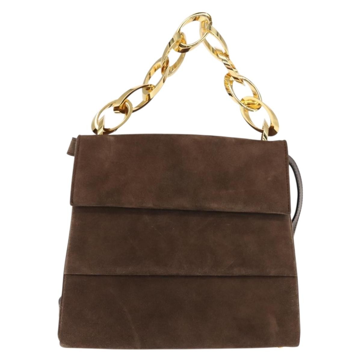 Salvatore Ferragamo Vintage Handbag Suede, BROWN, SUEDE, Handbag