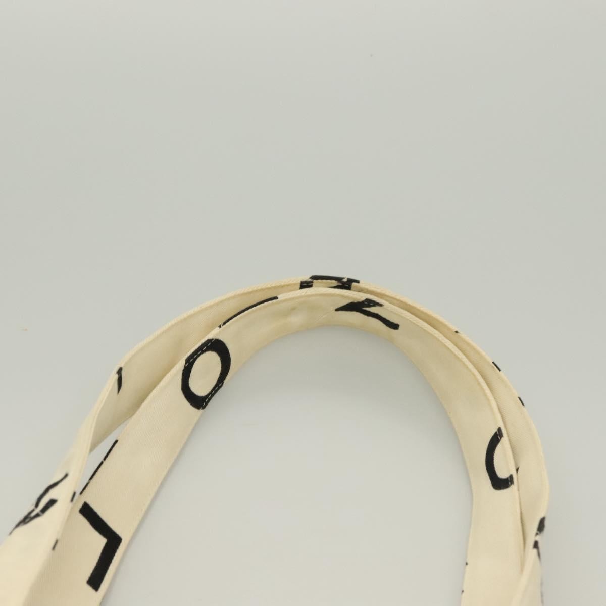 Chanel Vintage Coco Logo Zip Tote Quilted Printed Canvas, WHITE, CANVAS, Tote bag