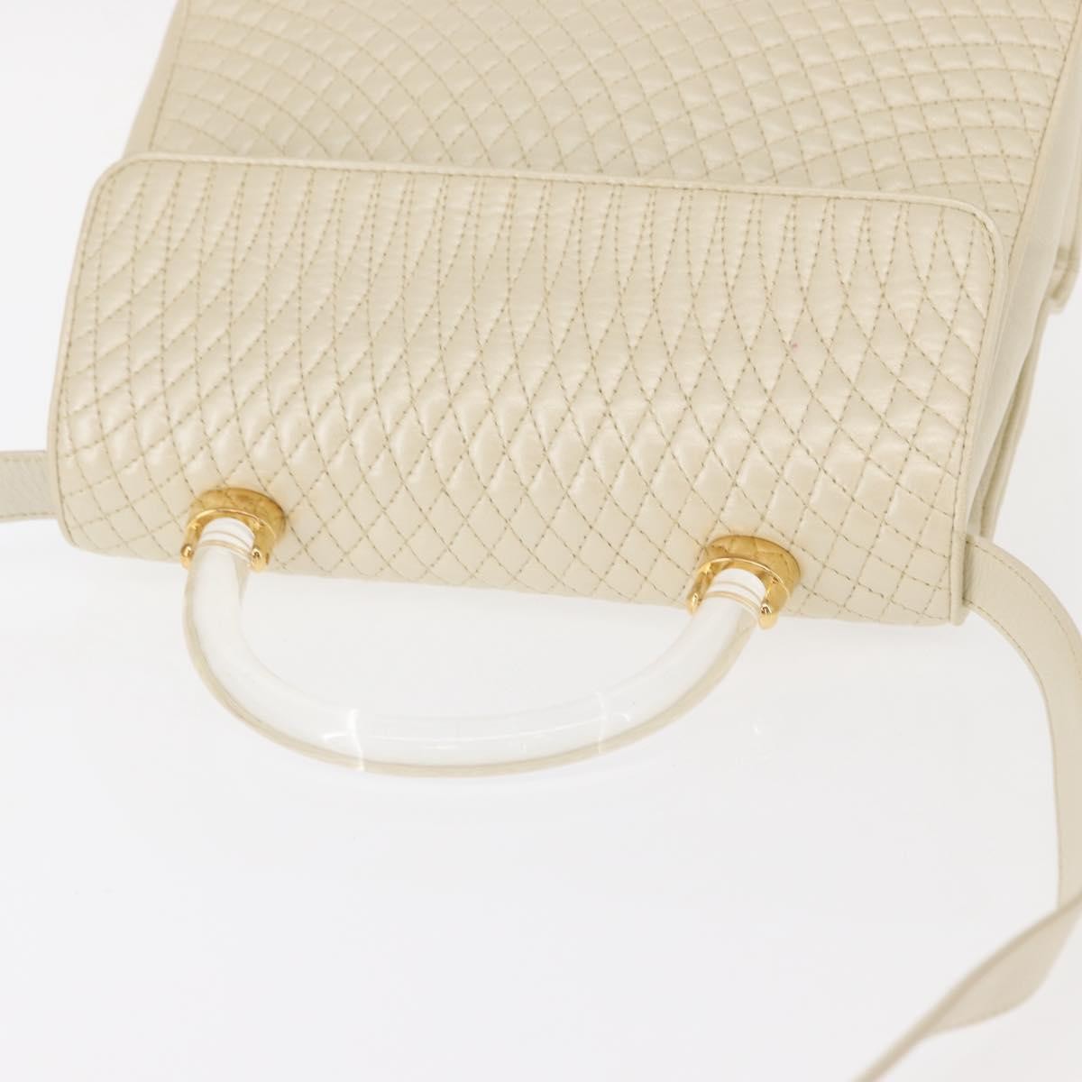 Bally Vintage Handbag Quilted Leather, BEIGE, LEATHER, Handbag