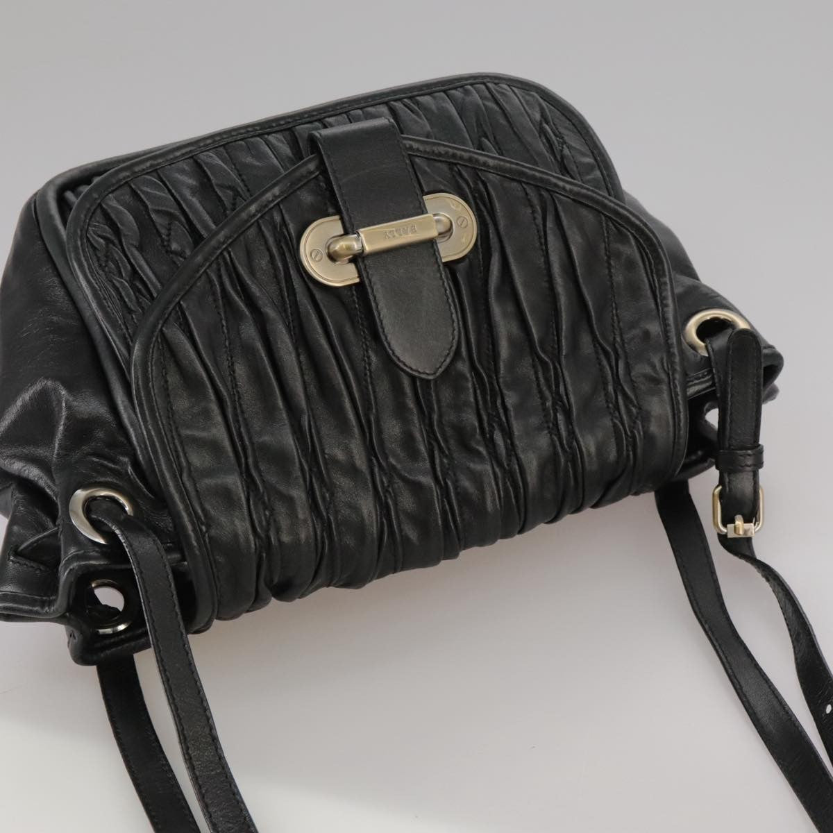 Bally Vintage Shoulder Bag Leather, BLACK, LEATHER, Shoulder bag