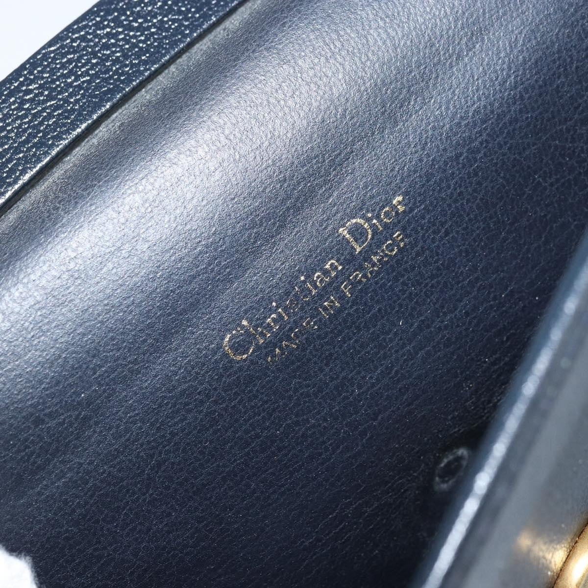 Christian Dior Vintage Chain Envelope Flap Bag Honeycomb Coated Canvas, NAVY, LEATHER, Shoulder bag