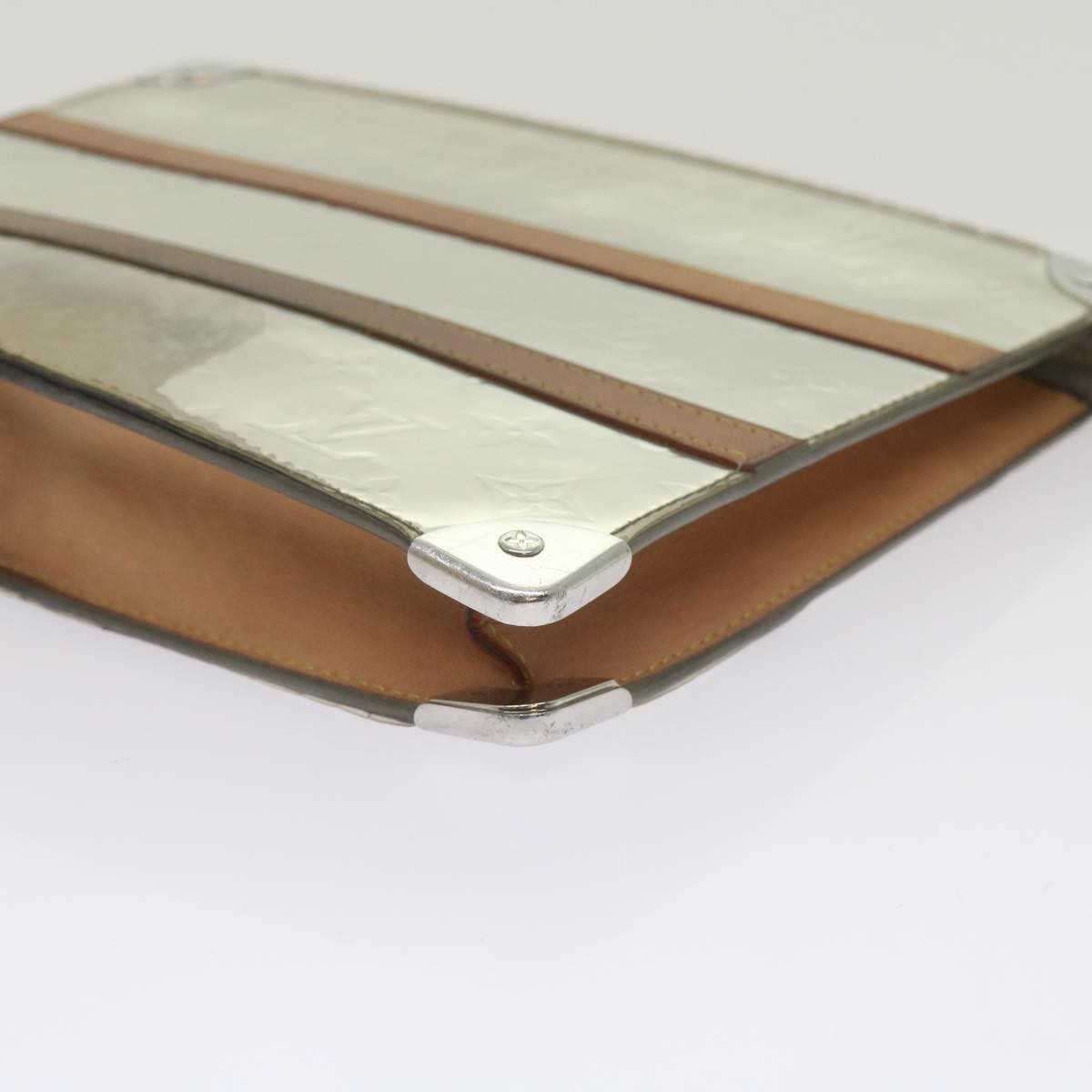 Louis Vuitton Trunk Pouch Monogram Mirror Coated Canvas, SILVER, CANVAS, Clutche & pouche