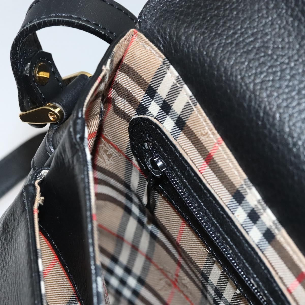 Burberry Vintage Shoulder Bag Leather, BLACK, LEATHER, Shoulder bag