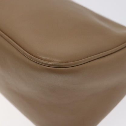 Salvatore Ferragamo Vintage Gancini Pochette Leather, BEIGE, LEATHER, Clutche & pouche