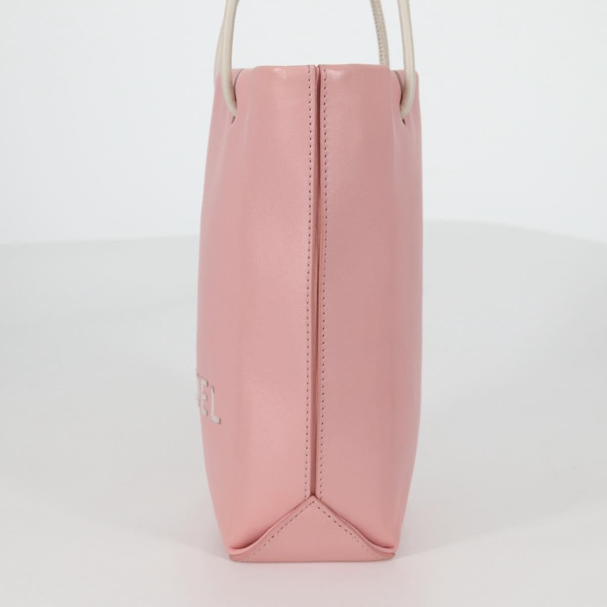 Chanel Essential Shopping Tote Leather, PINK, LEATHER, Tote bag