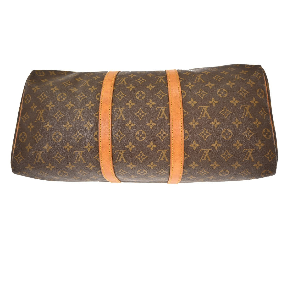 Louis Vuitton Keepall Bag Monogram Canvas, BROWN, CANVAS,LEATHER, Handbag