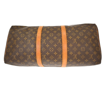 Louis Vuitton Keepall Bag Monogram Canvas, BROWN, CANVAS,LEATHER, Handbag