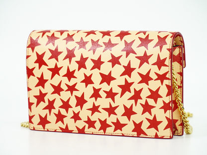 Saint Laurent Star wallet on chain Leather, RED, LEATHER, Wallets