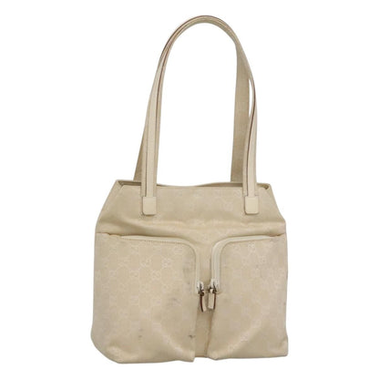 Gucci Double Pocket Tote GG Canvas, BEIGE, CANVAS, Shoulder bag
