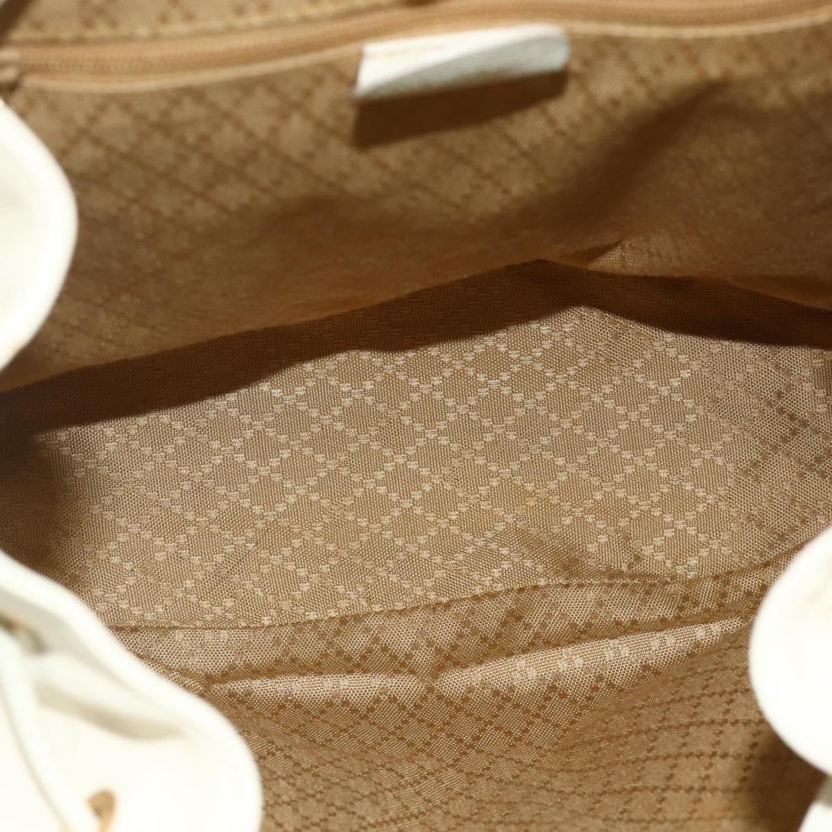 Gucci Vintage Bamboo Backpack Leather, White, Leather, Backpack