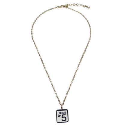 Chanel CC No.5 Pendant Necklace Metal, Gold, Gold Plated, Necklace