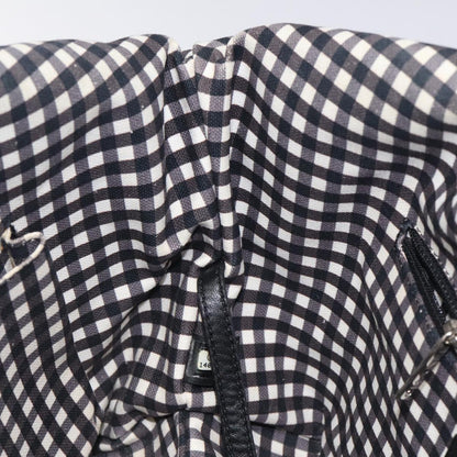 Chanel Top Handle Satchel Gingham Print Canvas, BLACK, CANVAS, Handbag