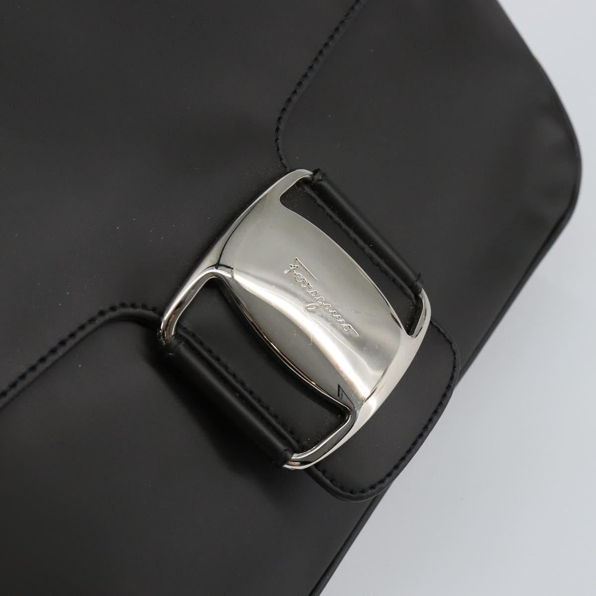 Salvatore Ferragamo Vala Shoulder Bag Leather, BLACK, LEATHER, Shoulder bag