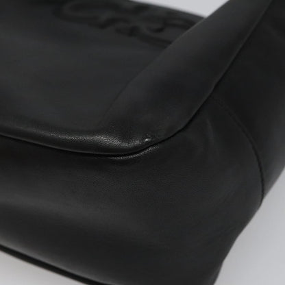 Salvatore Ferragamo Gancini Shoulder Bag Leather, BLACK, LEATHER, Shoulder bag