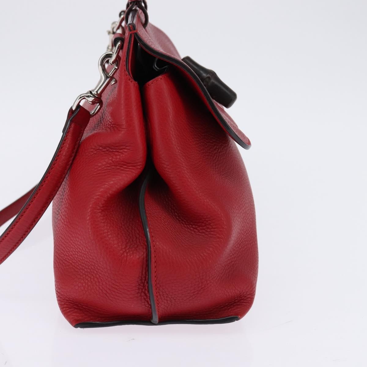 Gucci Bamboo Daily Top Handle Bag Leather, RED, LEATHER, Handbag