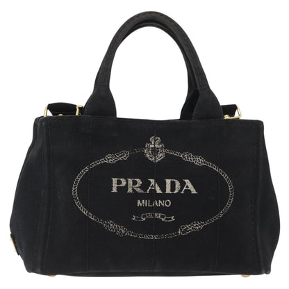 Prada Canapa Tote Canvas, Black, Canvas, Tote Bag