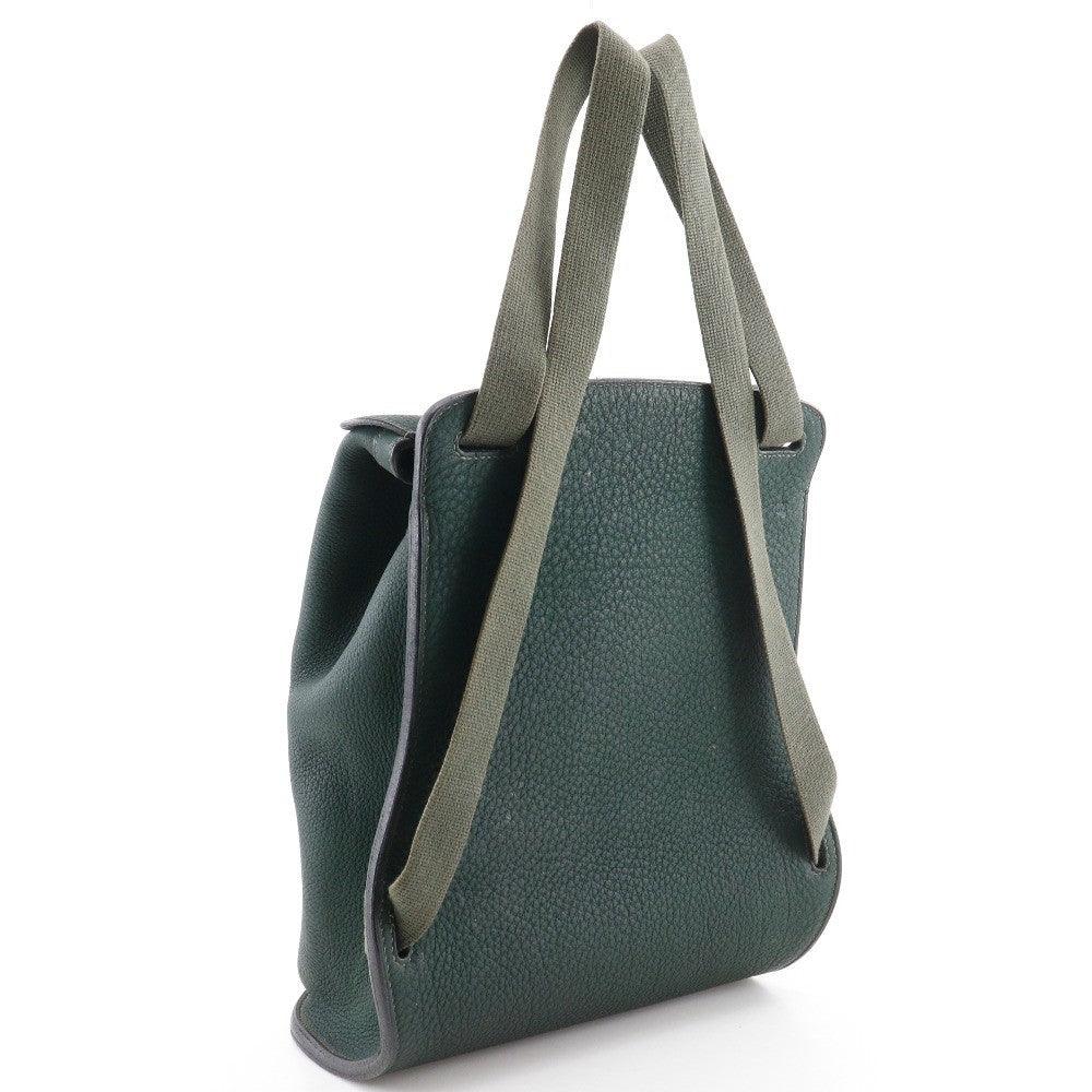 Hermes Sherpa Backpack Clemence, GREEN, LEATHER, Backpack