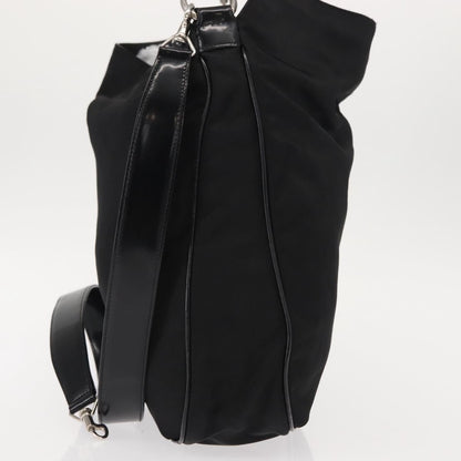 Gucci Vintage Bamboo Handle Bag Nylon, Black, Nylon, Handbag