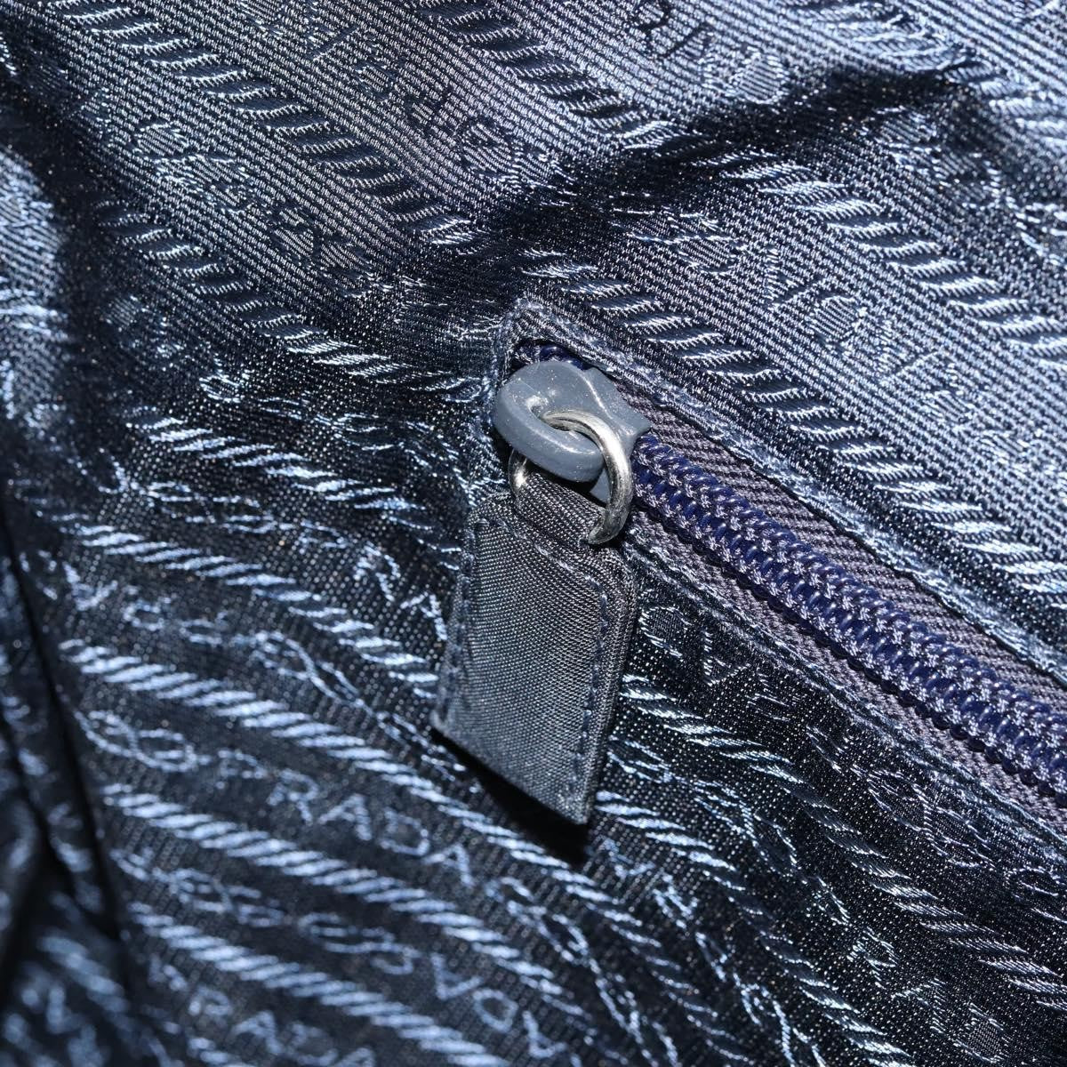 Prada Zip Around Tote Tessuto, Navy, Nylon, Handbag