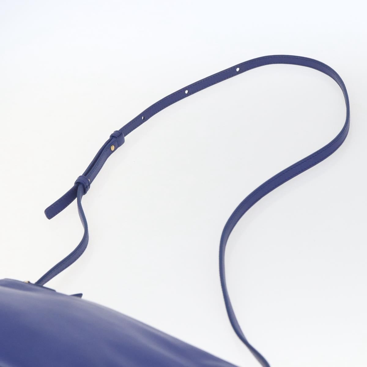 Celine Trio Crossbody Bag Leather, BLUE, LEATHER, Shoulder bag