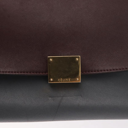 Celine Tricolor Trapeze Bag Leather, GRAY, LEATHER, Handbag