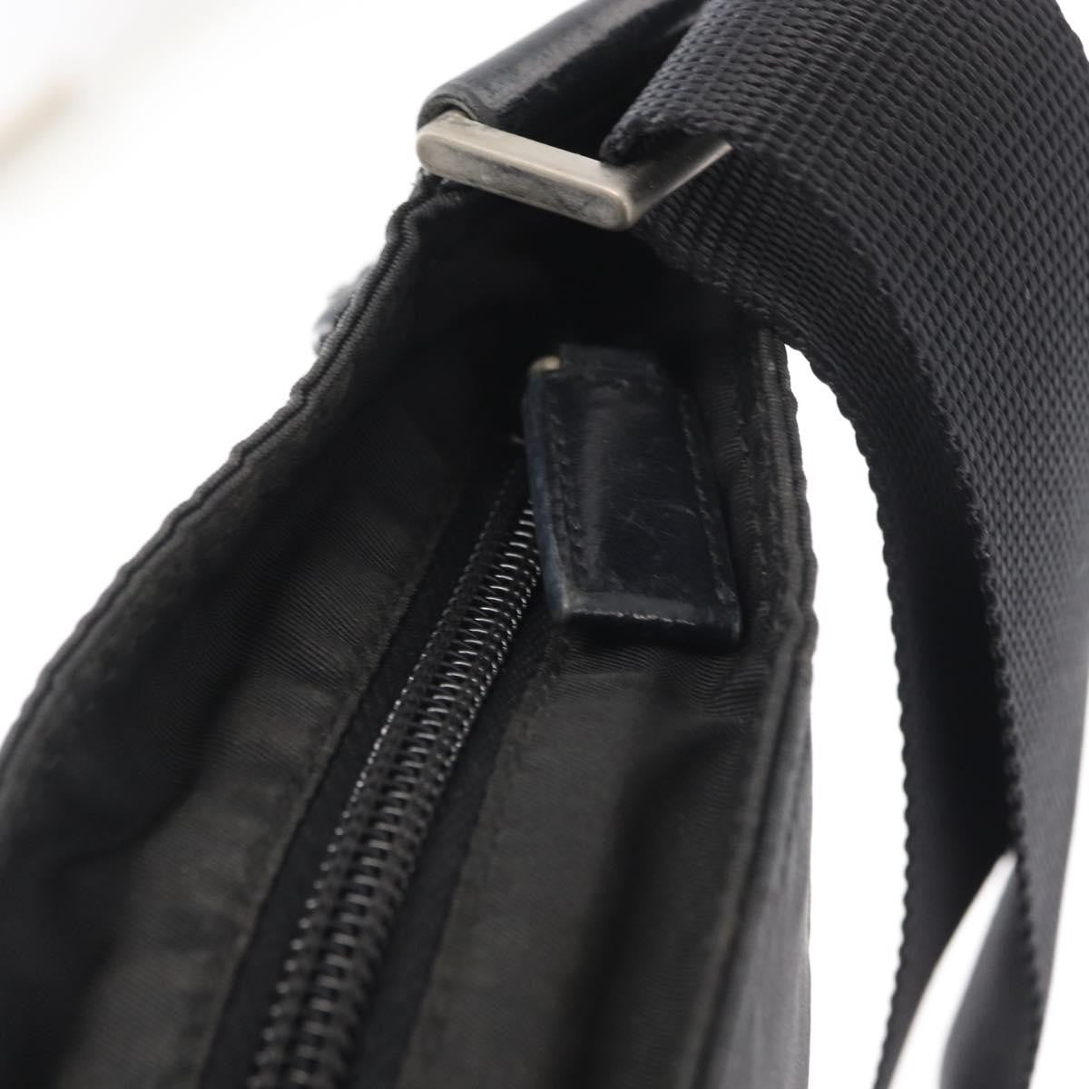 Prada Front Pocket Messenger Bag Tessuto, BLACK, NYLON, Shoulder bag