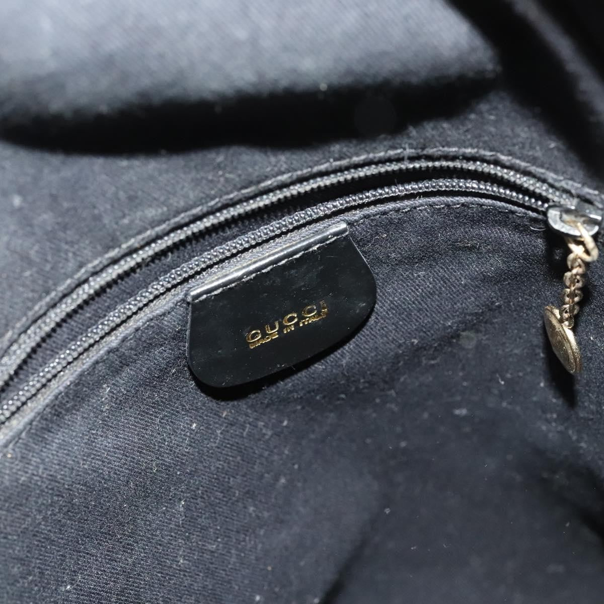 Gucci Vintage Bamboo Backpack Patent, Black, Patent Leather, Backpack