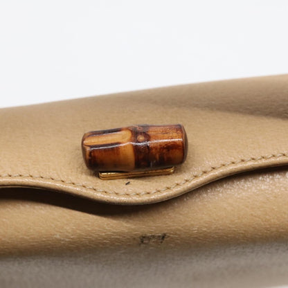 Gucci Vintage Convertible Bamboo Box Crossbody Bag Leather, Beige, Leather, Handbag