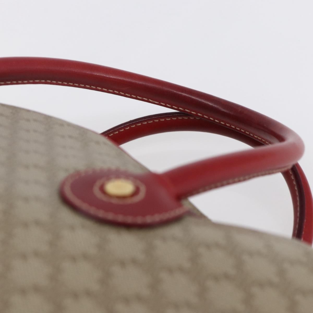 Celine Vintage Macadam Handbag Canvas and Leather, BEIGE, PVC, Handbag
