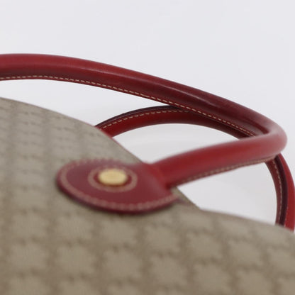 Celine Vintage Macadam Handbag Canvas and Leather, BEIGE, PVC, Handbag