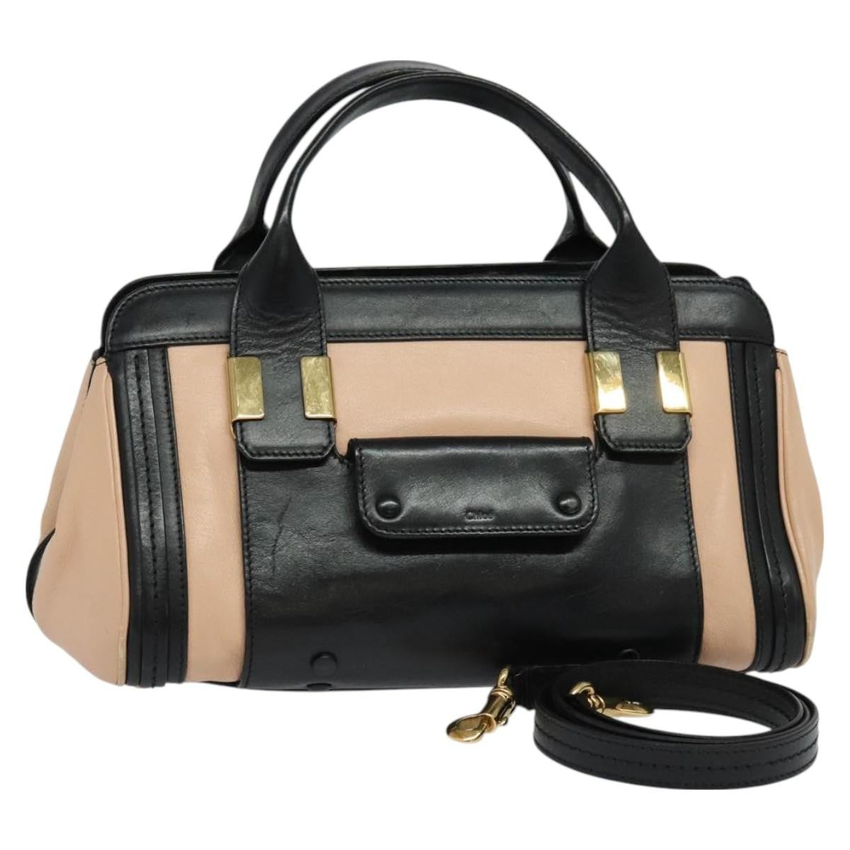 Chloe Alice Satchel Leather, PINK, LEATHER, Handbag