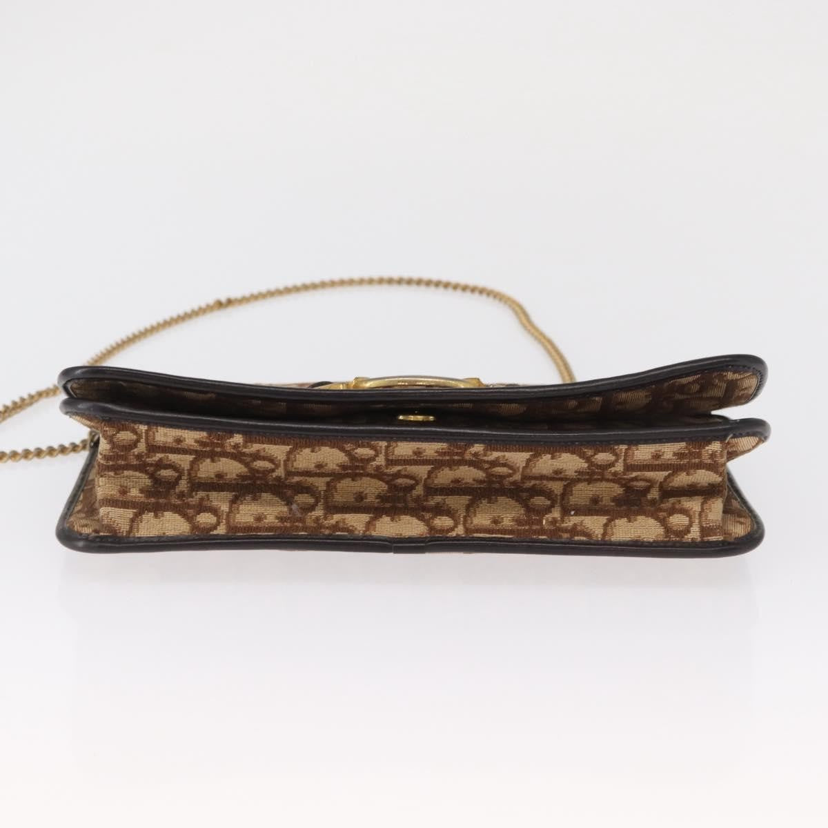 Christian Dior Vintage Trotter Shoulder Bag Canvas, BEIGE, CANVAS, Shoulder bag