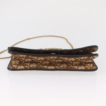 Christian Dior Vintage Trotter Shoulder Bag Canvas, BEIGE, CANVAS, Shoulder bag
