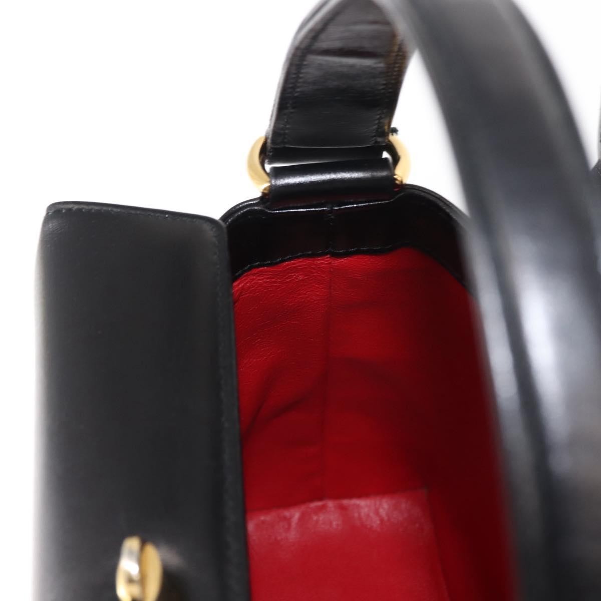 Gucci Vintage Convertible Box Crossbody Bag Leather, BLACK, LEATHER, Handbag